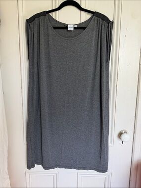 OXMO Charcoal Gray Short Sleeve Midi Dress